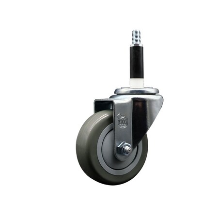 Service Caster 3.5'' Gray Poly Wheel Swivel 7/8'' Expanding Stem Caster SCC-EX20S3514-PPUB-78
